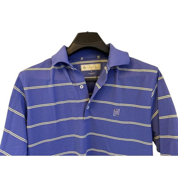 DONALD ROSS Polo Shirt Golf Purple Stripes Short Sleeve Size Small - Picture 3 of 9